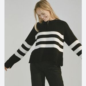 Ciao Lucia Black Striped Merino Wool Brolio Pullover Sweater sz S